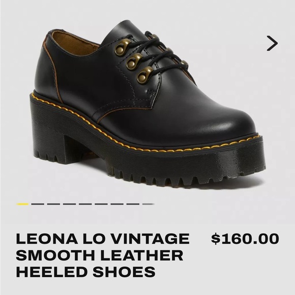 Dr Martens LEONA LO VINTAGE SMOOTH LEATHER HEELED SHOES SIZE 10 women’s - Picture 7 of 9